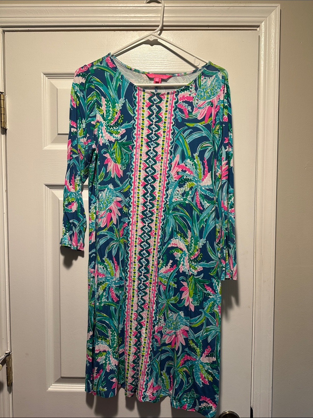 Lilly Pulitzer Teal, Pink & Green Floral Shift Dress